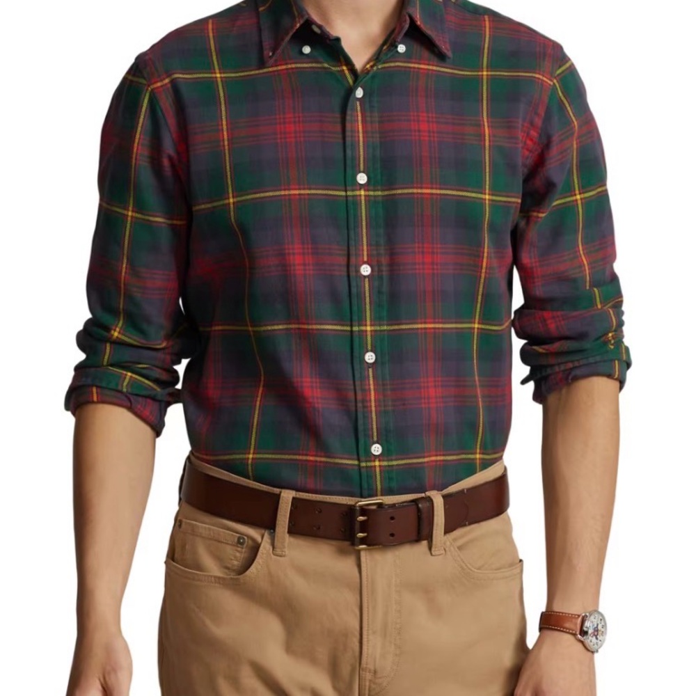 St. John's Bay Men's Multicolor Plaid Button Down Shirt
